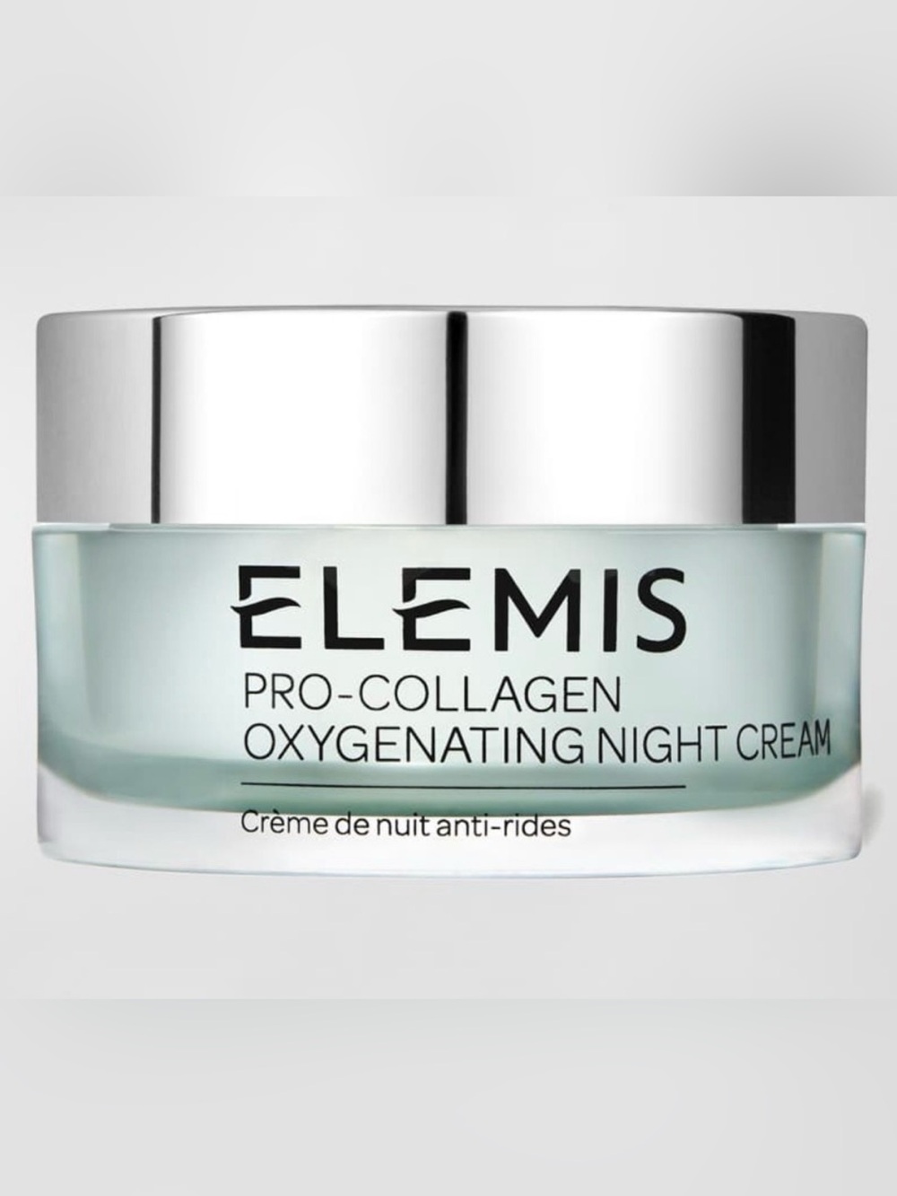 ELEMIS Pro-Collagen Oxygenating Night Cream in Light Aqua Jar with Silver Cap